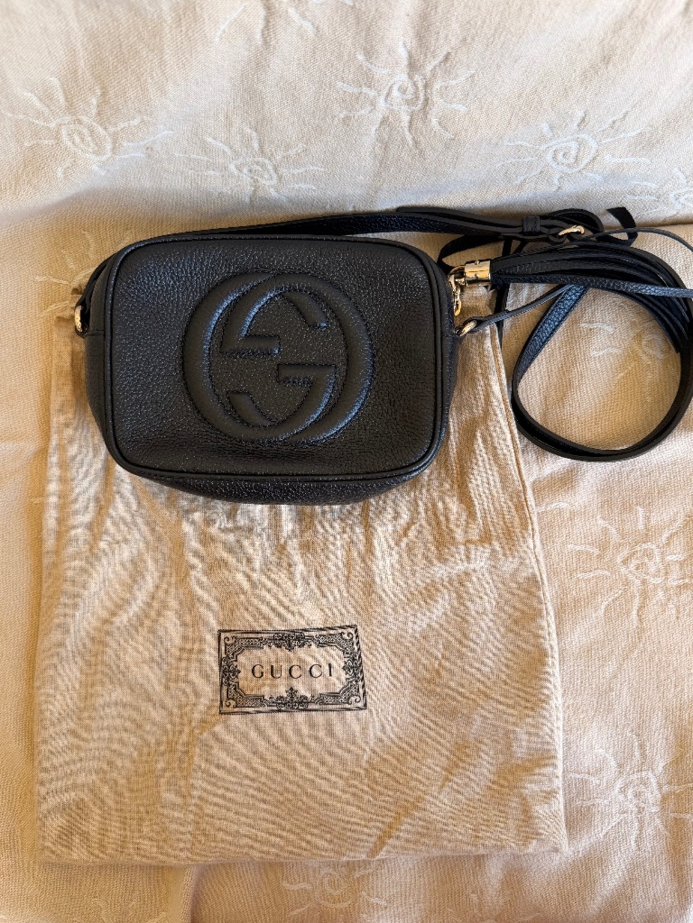Gucci Soho Disco Black Pebbled Leather Crossbody | Dust Bag | Excellent